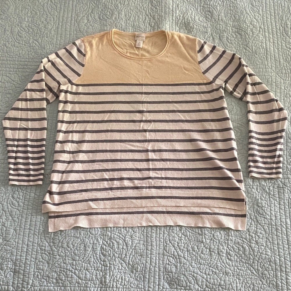 Striped Sweater with Butter Yellow